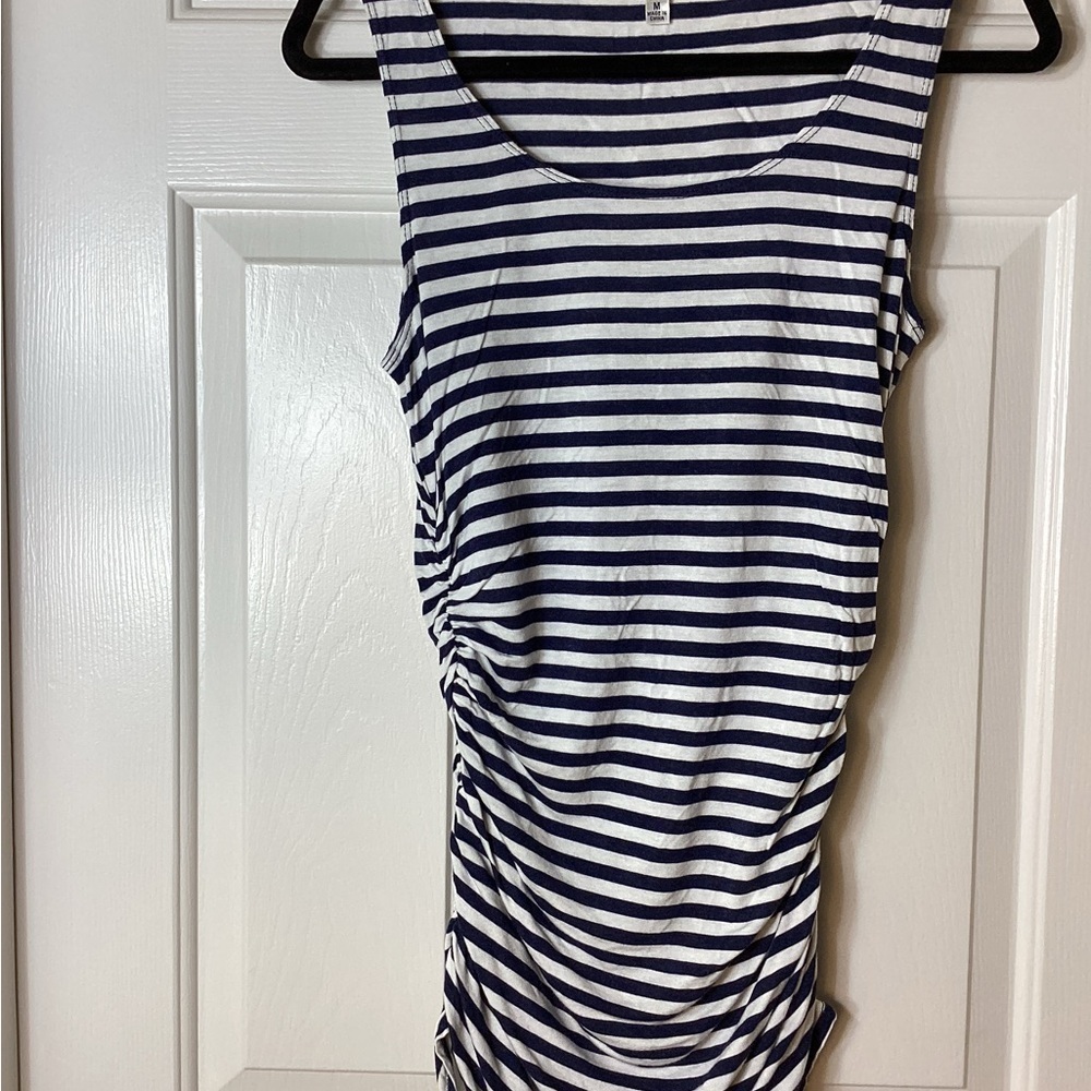 Max Studio Striped Tank Top in Navy and White Sz M